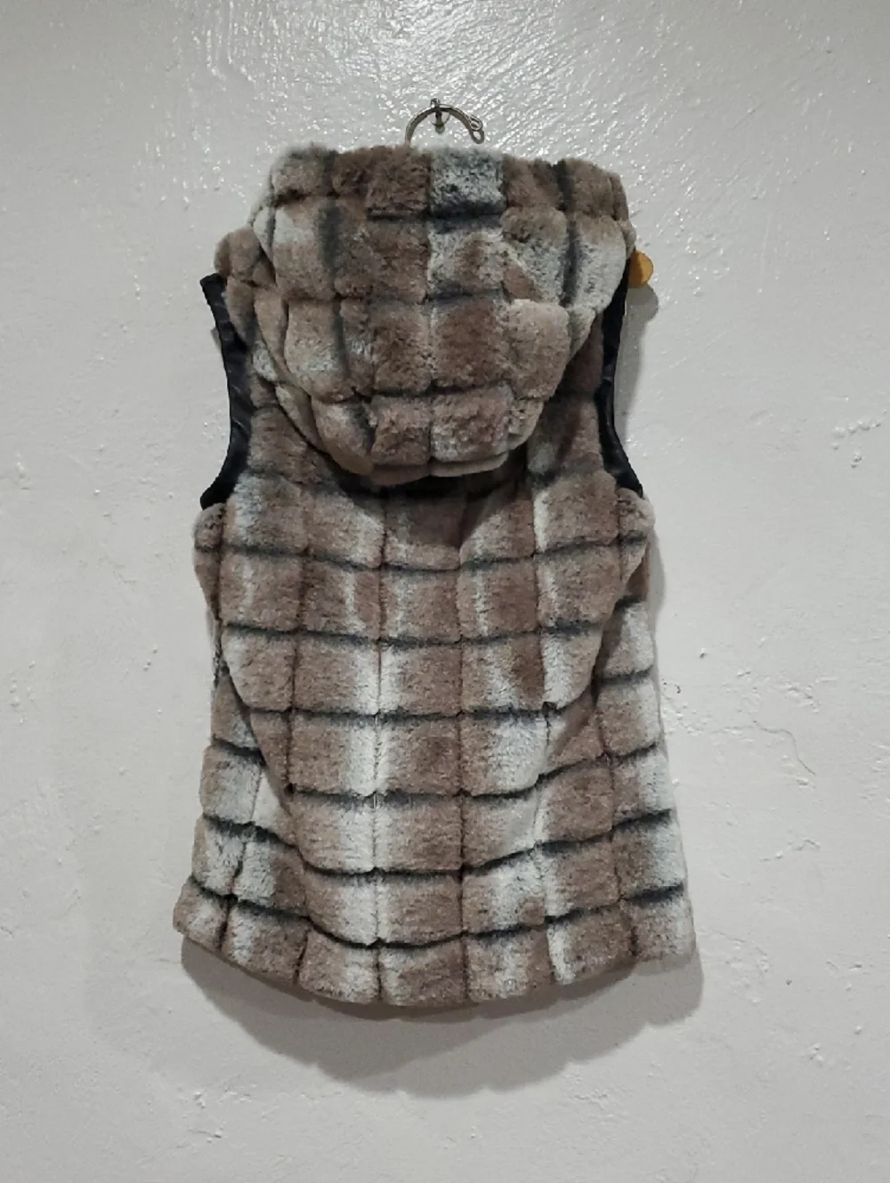 American Widgeon Faux Fur Hooded Vest With Faux Leather Trim